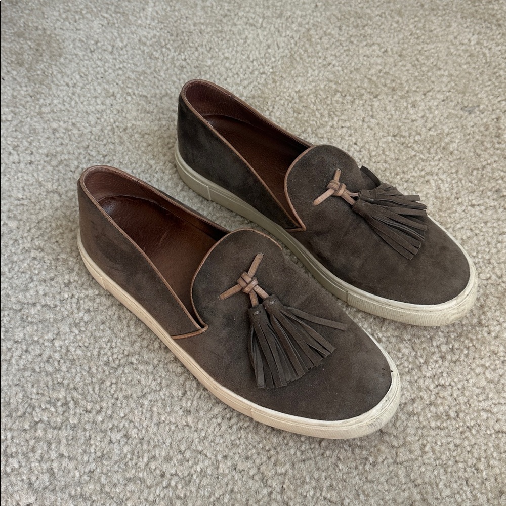 Frye Gemma Suede Slip-On in Brown, Women’s Size 7.5